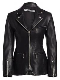 Alexander Wang - Leather Moto Zip Jacket at Saks Fifth Avenue