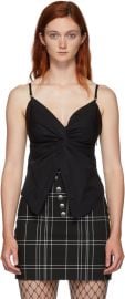 Alexander Wang Black Twisted Front Cami Tank Top at SSENSE