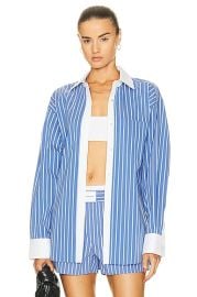 Alexander Wang Button Down Shirt in Blue White FWRD at Forward