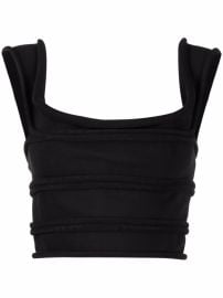 Alexander Wang Cincher Cropped Tank Top Black at Farfetch