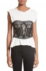 Alexander Wang Cotton Top with Lace Bustier at Nordstrom