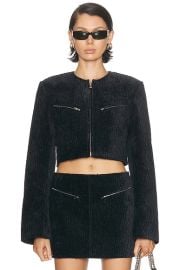 Alexander Wang Cropped Boxy Jacket in Black FWRD at FWRD