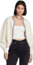 Alexander Wang Cropped Cardigan with Crystal Tubular Neckline at Shopbop