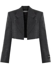 Alexander Wang Cropped Wool Blazer Grey at Farfetch