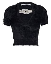 Alexander Wang Crystal-Embellished Short Sleeve Sweater at Intermix