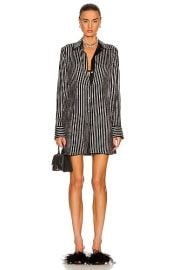 Alexander Wang Crystal Hotfix Slim Shirt Dress in Black  FWRD at Forward