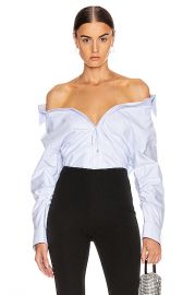 Alexander Wang Falling Button Down Shirt in Blue   White Stripe   FWRD at Forward