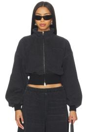 Alexander Wang Funnel Neck Jacket In Faded Black at Revolve