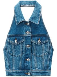 Alexander Wang Halterneck Denim Top - at Farfetch