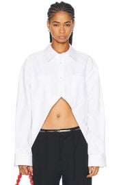 Alexander Wang Hi-low Button Up Top in White FWRD at FWRD