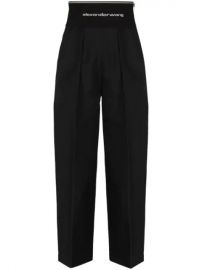 Alexander Wang Logo Waistband Cropped wide-leg Trousers - Farfetch at Farfetch