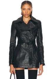 Alexander Wang Memory Leather Trench Coat in Black FWRD at FWRD