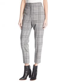 Alexander Wang Plaid High-Waist Cigarette Pants at Neiman Marcus