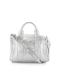 Alexander Wang Rocco Stud-Bottom Satchel Bag  Silver at Neiman Marcus