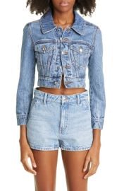 Alexander Wang Shrunken Denim Trucker Jacket at Nordstrom