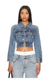 Alexander Wang Shrunken Trucker Jacket In Vintage Medium Indigo at Revolve