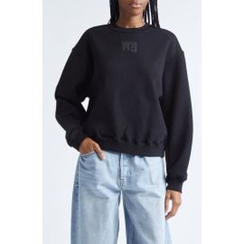 Alexander Wang Stacked Logo Cotton Terry Sweatshirt at Nordstrom