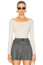Alexander Wang Wide V-Neck Pullover Top in Cement FWRD at FWRD