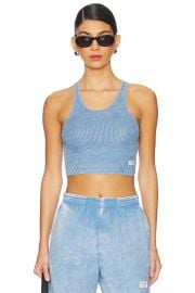 Alexander Wang Womens Cropped Classic Racer Tank In Washed Blue at Revolve