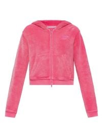 Alexander Wang leaf-embroidered Hooded zip-up Top Pink at Farfetch