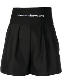 Alexander Wang logo-waistband Safari Shorts Black at Farfetch