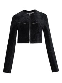 Alexander Wang velvet-effect Cropped Jacket Black at Farfetch