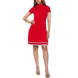 Alexia Admor Devika Pleated Knit Dress in Red at Walmart