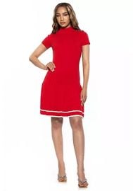 Alexia Admor Devika Pleated Knit Dress in Red at Belk