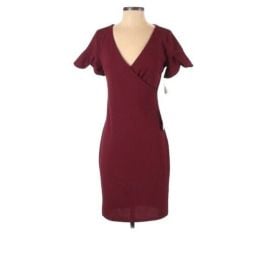 Alexia Admor Dresses Nwt Womens Alexia Admor Burgundy Tulip Sleeve Surplice V Neck Sheath Dress Sz S Poshmark at Poshmark