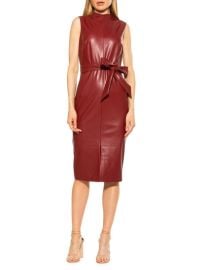 Alexia Admor Fara Tie-Waist Faux-Leather Dress on SALE at Saks Off 5th