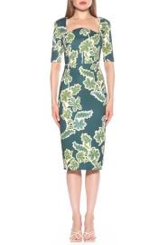 Alexia Admor Freya Sheath Midi Dress in Emerald Multi at Nordstrom Rack