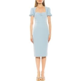 Alexia Admor Micaela Sweetheart Neck Sheath Dress in Ivory Polka Dot at Nordstrom Rack at Nordstrom Rack