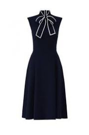 Alexia Admor Navy Tie Neck Dress at Rent the Runway