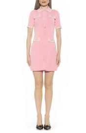 Alexia Admor Odette Knit Button Down Short Sleeve Dress in Ivory at Nordstrom Rack