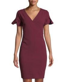 Alexia Admor Tulip Sleeve Dress in Burgundy at Neiman Marcus