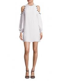 Alexis - Claudette Velvet Button Cold-Shoulder Dress at Saks Fifth Avenue