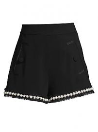 Alexis - Kendrick Imitation Pearl-Trim A-Line Shorts at Saks Fifth Avenue