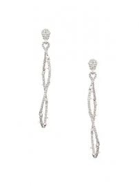 Alexis Bittar - Twisted Linear 10K White Goldplated Pav   Crystal Post Earrings at Saks Fifth Avenue