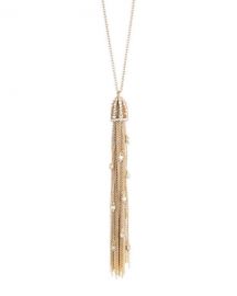 Alexis Bittar Cascading Crystal Tassel Pendant Necklace  Golden at Neiman Marcus