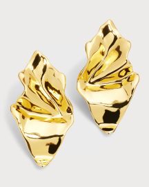 Alexis Bittar Crumpled Gold Small Post Earrings at Neiman Marcus