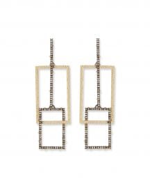 Alexis Bittar Crystal Encrusted Brutalist Link Post Earrings at Neiman Marcus