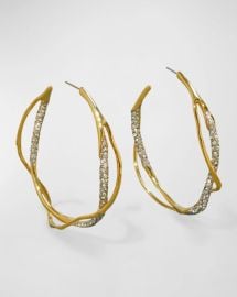 Alexis Bittar Intertwined Pave Hoop Earrings at Neiman Marcus