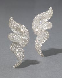 Alexis Bittar Liquid Lucite Pave Wave Clip Earring Polished Silver at Alexis Bittar