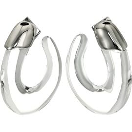 Alexis Bittar Liquid Rhodium Capped Front Facing Hoop Earrings at Neiman Marcus