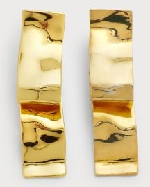 Alexis Bittar Twisted Gold Folded Ribbon Post Earrings at Neiman Marcus