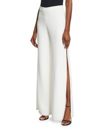 Alexis Brenda Wide-Leg Side-Slit Pants  White   Neiman Marcus at Neiman Marcus