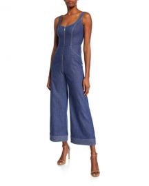 Alexis Bristol Zip-Front Denim Jumpsuit at Neiman Marcus