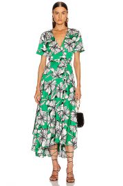 Alexis Deanna Dress in Emerald Floral   FWRD at Forward