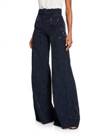 Alexis Donira Bengal High-Waist Belted Suit Pants at Neiman Marcus