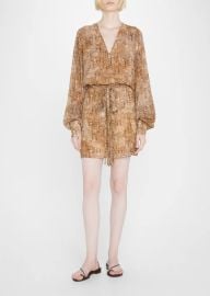 Alexis Dula Padded-Shoulder Chiffon Mini Dress - at Bergdorf Goodman